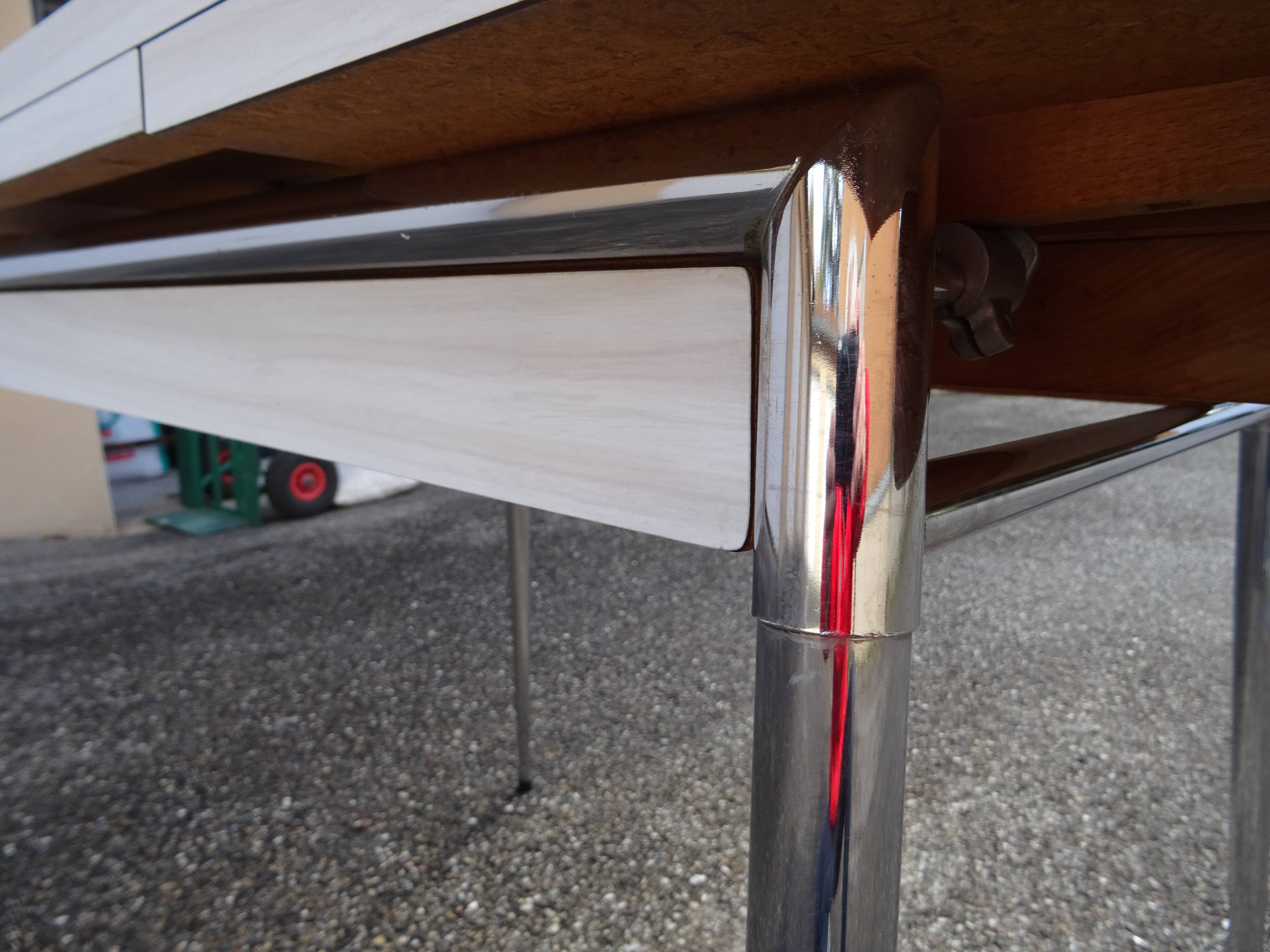 Vintage 60s white formica chrome kitchen table