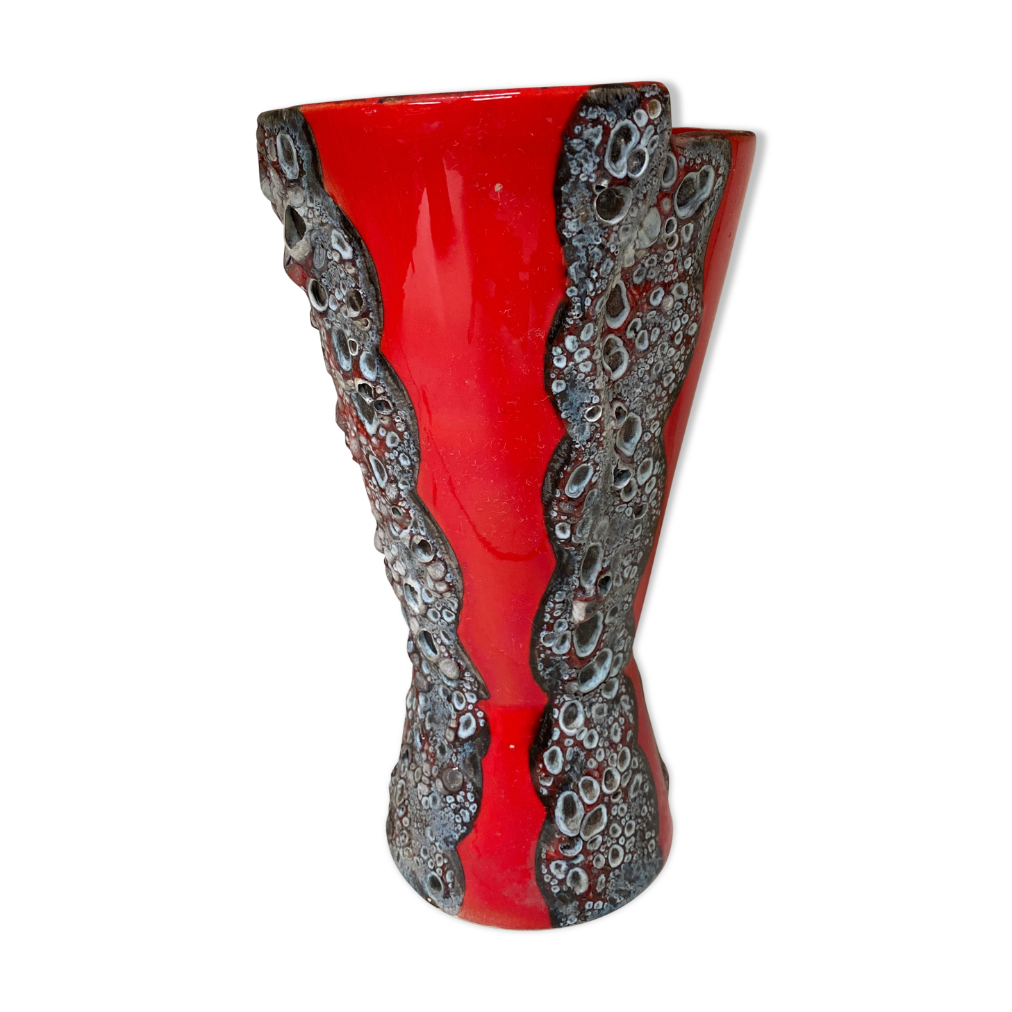 Red vintage ceramic vase