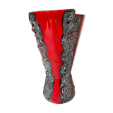 Red vintage ceramic vase