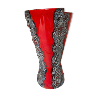 Red vintage ceramic vase