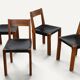 Set of 4 S24 chairs by Pierre Chapo – Solid elm and black leather – 1970