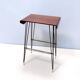 Vintage tv stand/ side table with an ebonized beech top and an iron frame, italy