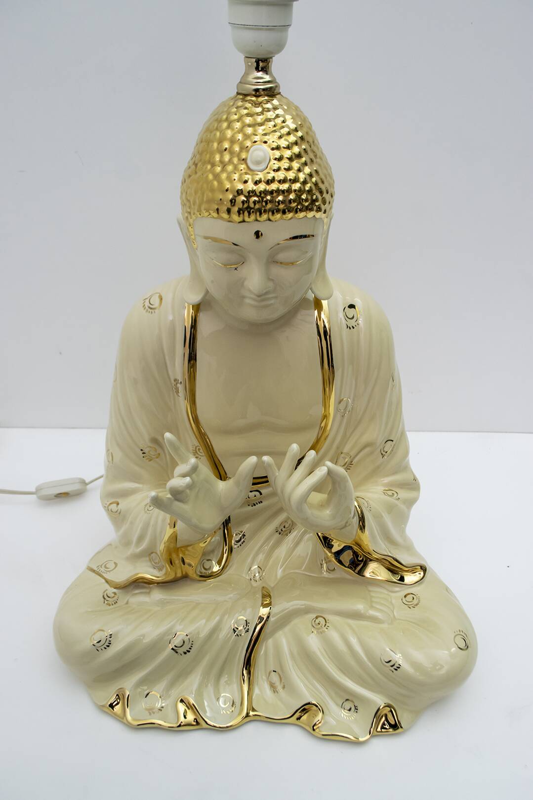 Mid-Century Modern Italian Porcelain Buddha Table Lamp by Zanotto, 1970s