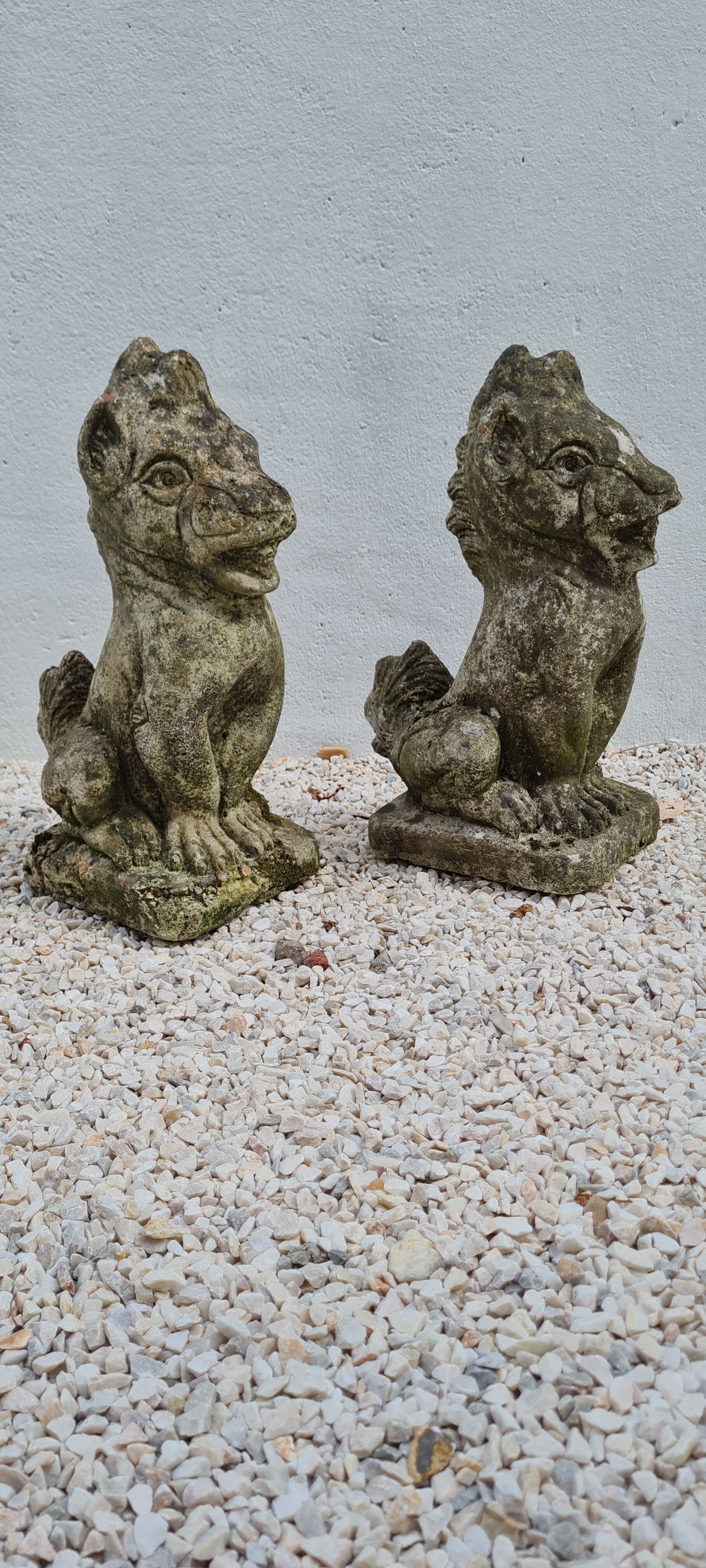 Reconstructed stone garden statues