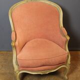 Pair of Louis XV Style Bergeres in Painted Beech Circa 1900