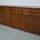 Dutch Industrial Oak Apothecary / Bakery Cabinet, circa 1950s