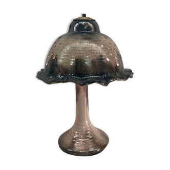 Midcentury ceramic enameled glazed mushroom table lamp