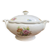 Digoin Sarreguemines soup tureen with a romantic pattern.