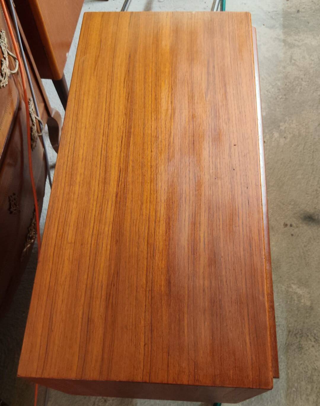 Vintage Scandinavian teak sideboard with writing surface, 1960s.
