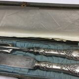 Box of cutlery with leg / roast silver filled.