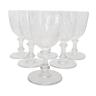6 white wine glasses in baccarat crystal, circa 1910.