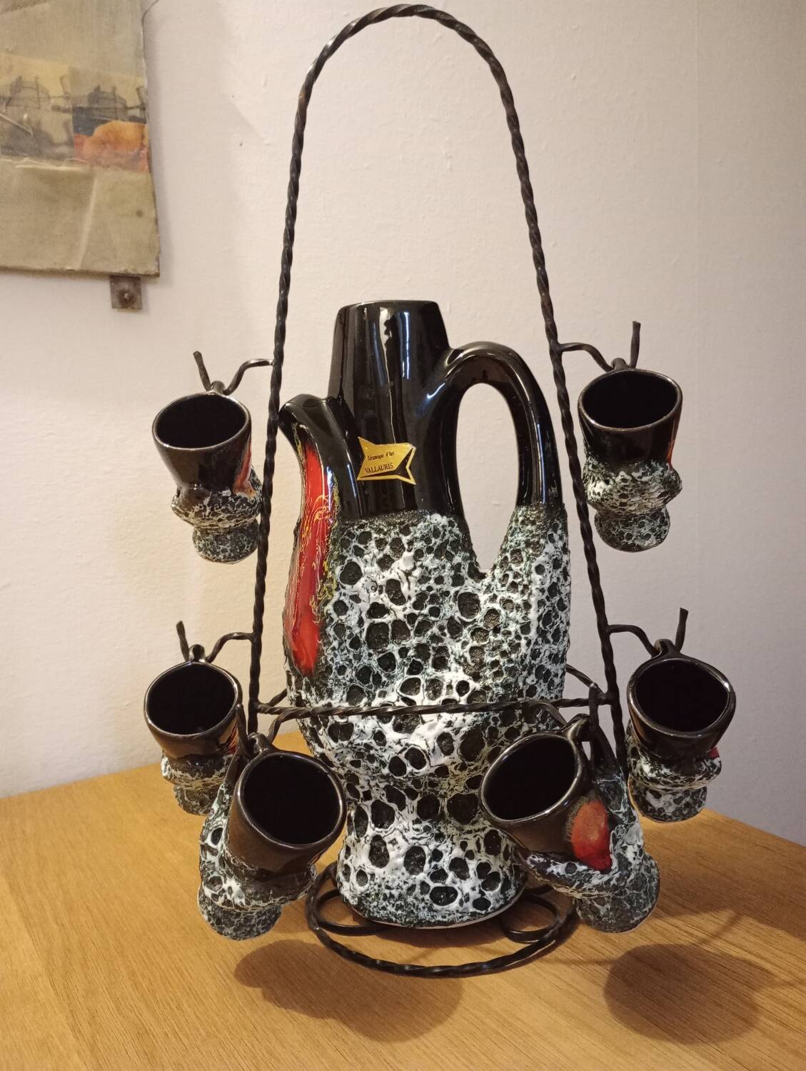 Fat lava ceramic liquor service by vallauris, france