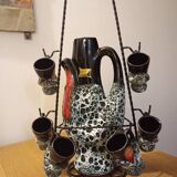 Fat lava ceramic liquor service by vallauris, france