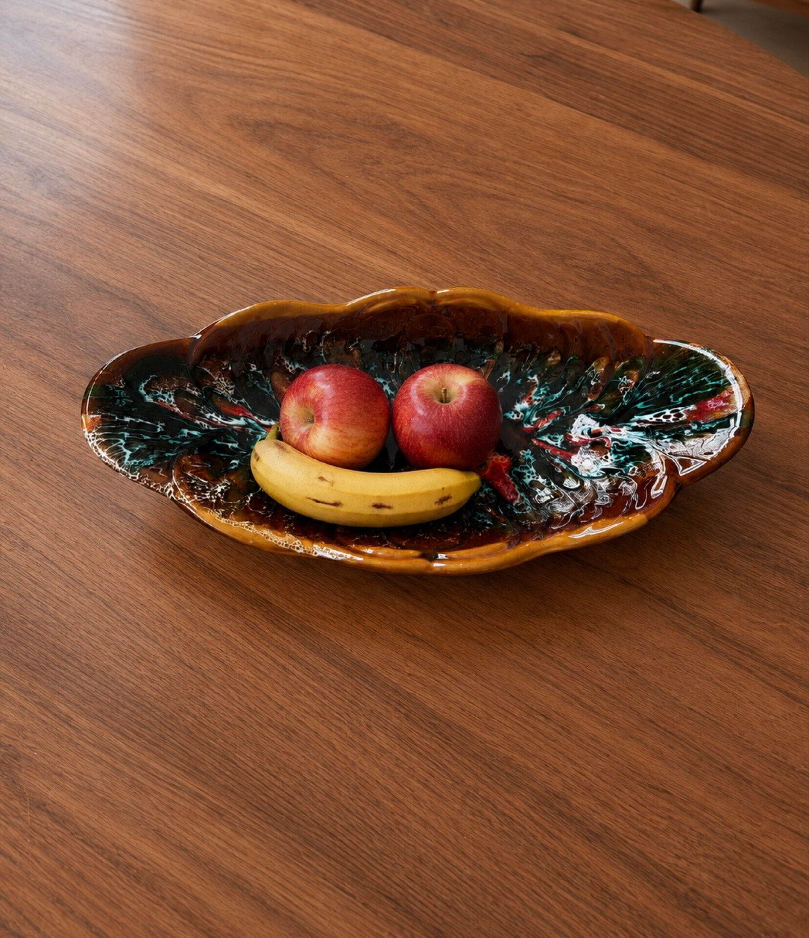 Large Vallauris bowl in glazed ceramic, free form – vintage