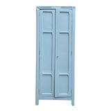 Armoire parisienne ancienne bleue grisée H154