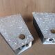 Pair of wall appliques in perspex frosted vintage light fixture 1960s