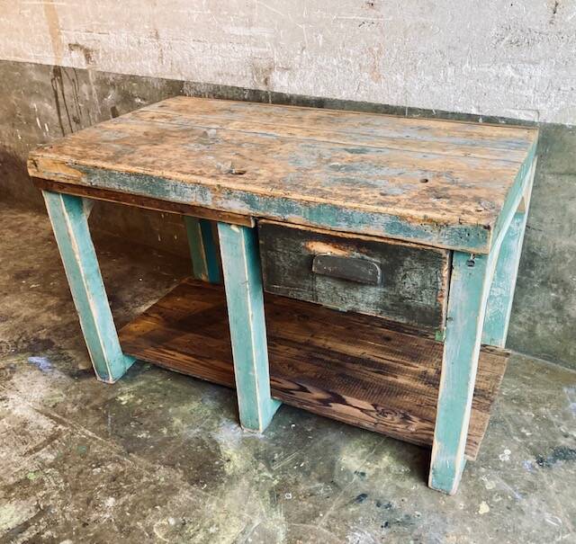 Mint green workbench
