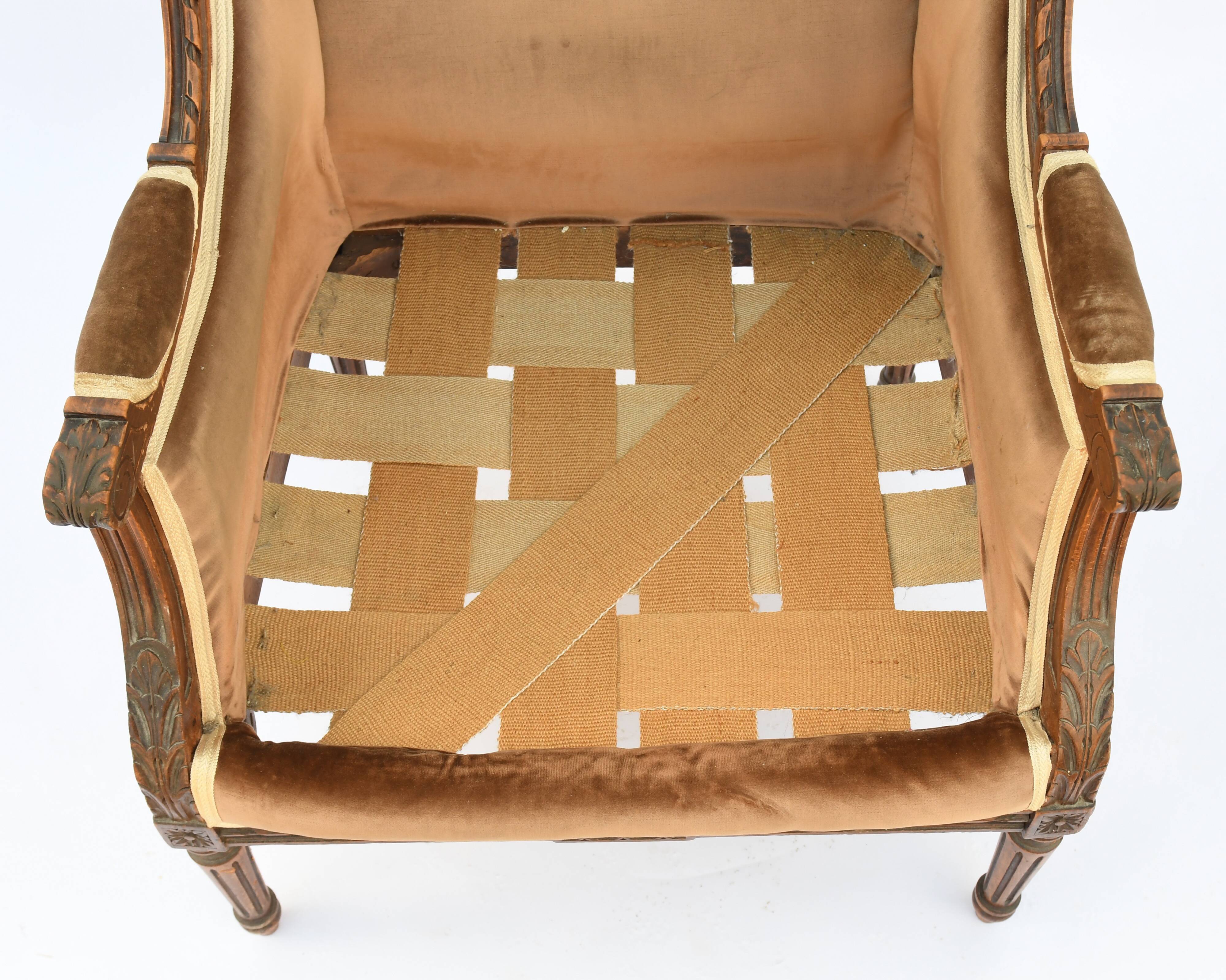 Louis XVI style shepherdess armchair