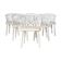 Matte white painted beech chair with upholstered seat in fabric 1970