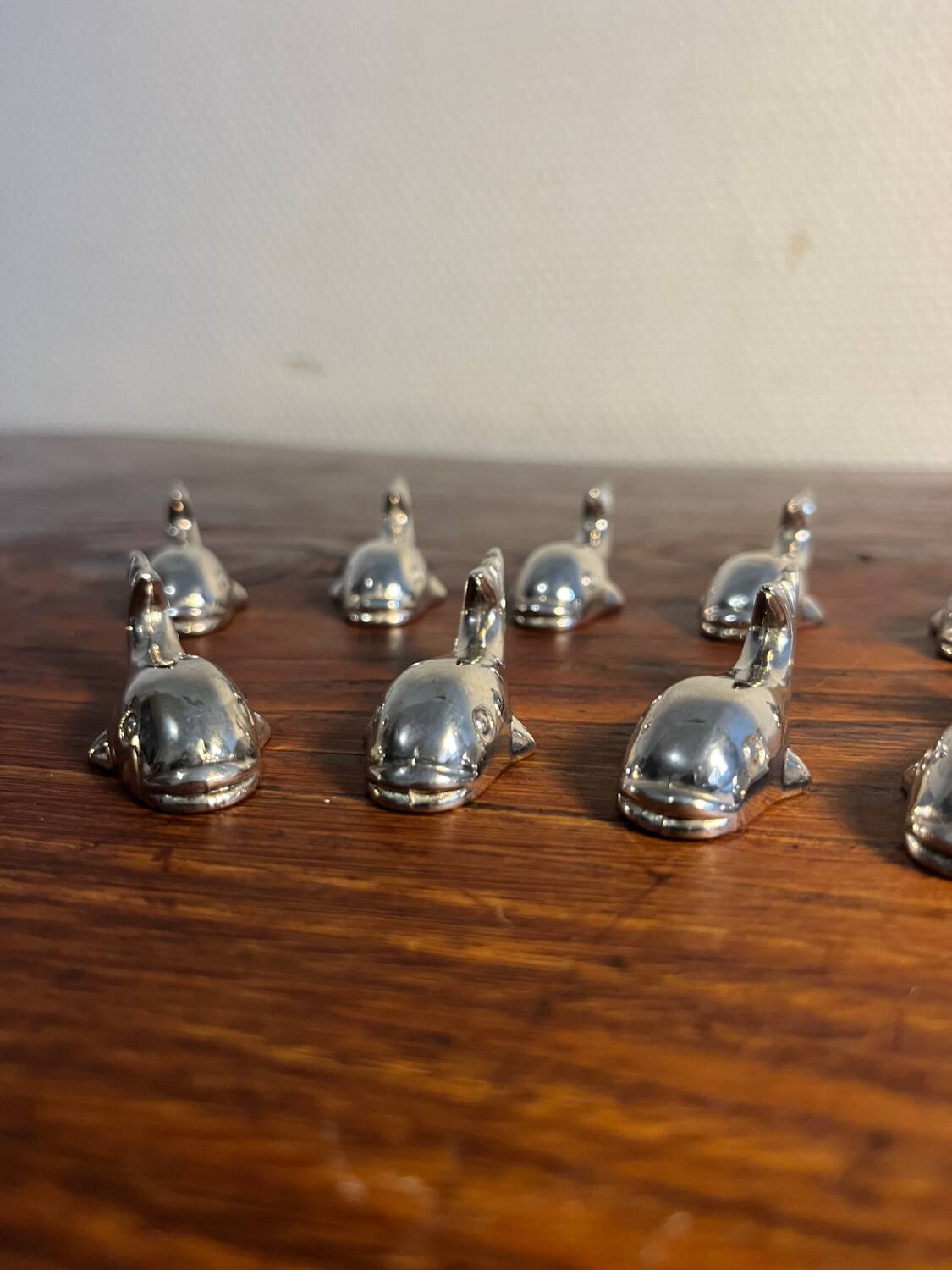Porte couteau couvert année 70 métal argenté poisson