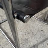 6 Bauhaus armchairs steel and leather / design