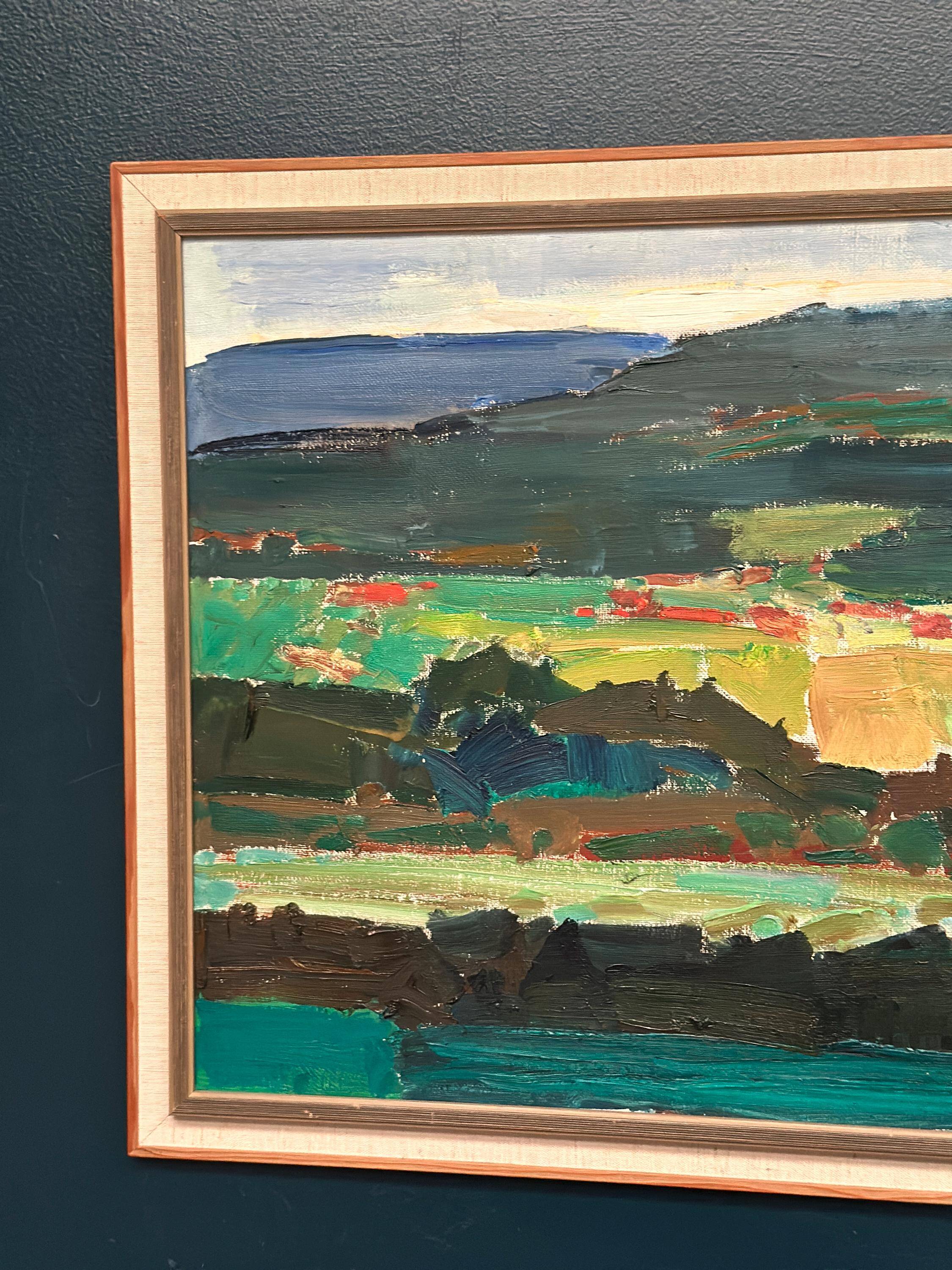 Huile sur toile originale – « Paysage » par Sune Blomqvist – Signé