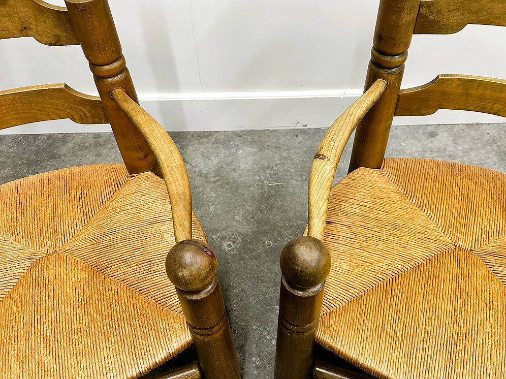 Pair of Charles Dudouyt low rushed easy armchairs, 1940s.