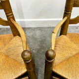 Pair of Charles Dudouyt low rushed easy armchairs, 1940s.