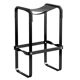 Pair of black metal stools without a backrest.