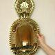 X-large mid-century Swedish brass Baroque sconce with double arm design
