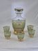 Vintage liqueur service in frosted celadon and gold glass – 1950s