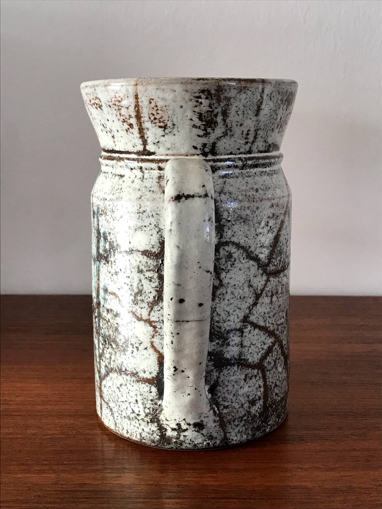 Ceramic pitcher by Gustave Reynaud workshop Le Murier Vallauris 60s vintage