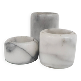 Set of three marble candle sticks, Italy 1970's