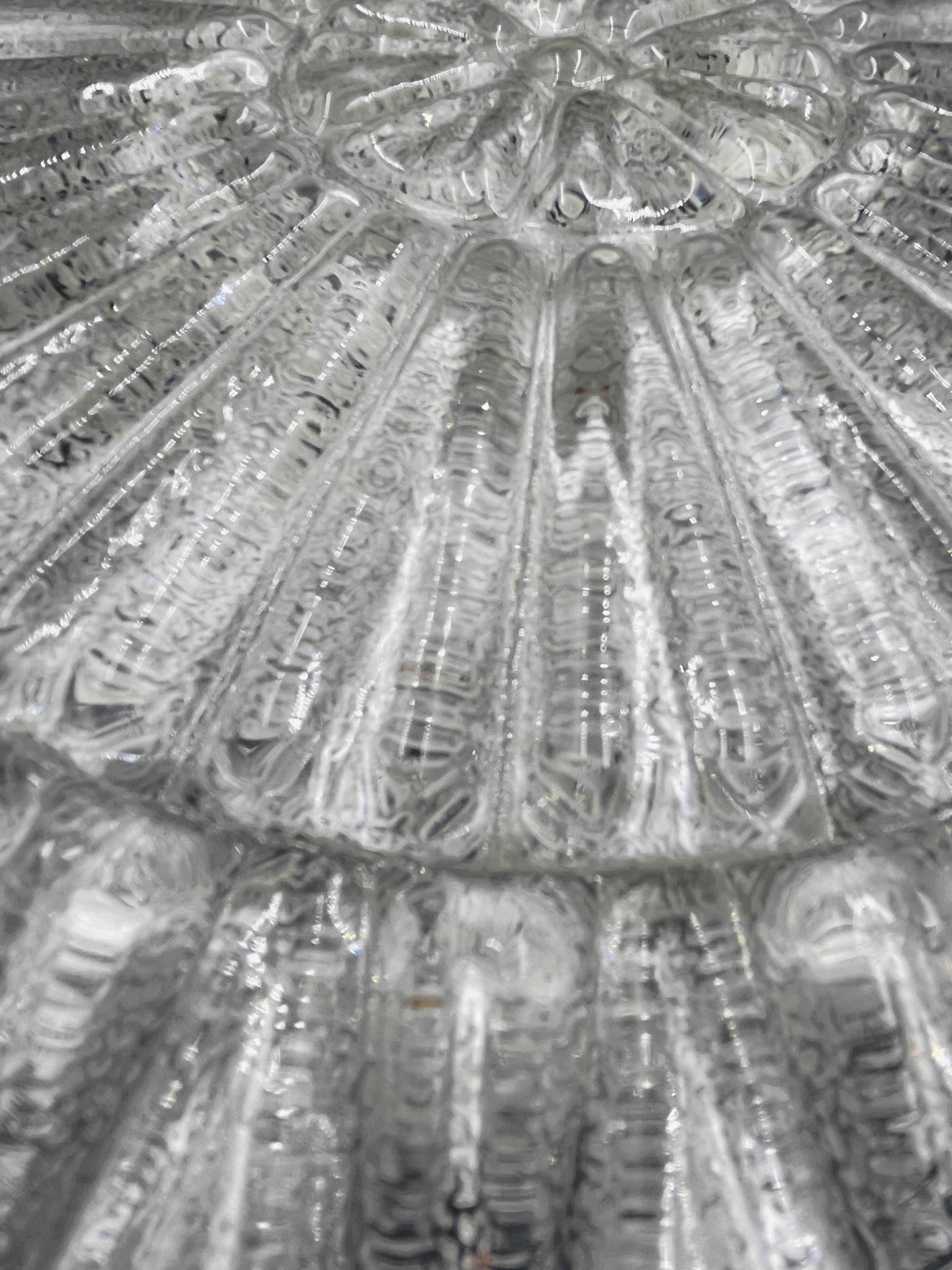 Plafonnier en verre relief sablé RZB