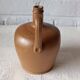 Beau pot à huile ou à vin vintage fait main en grès marron vernissé