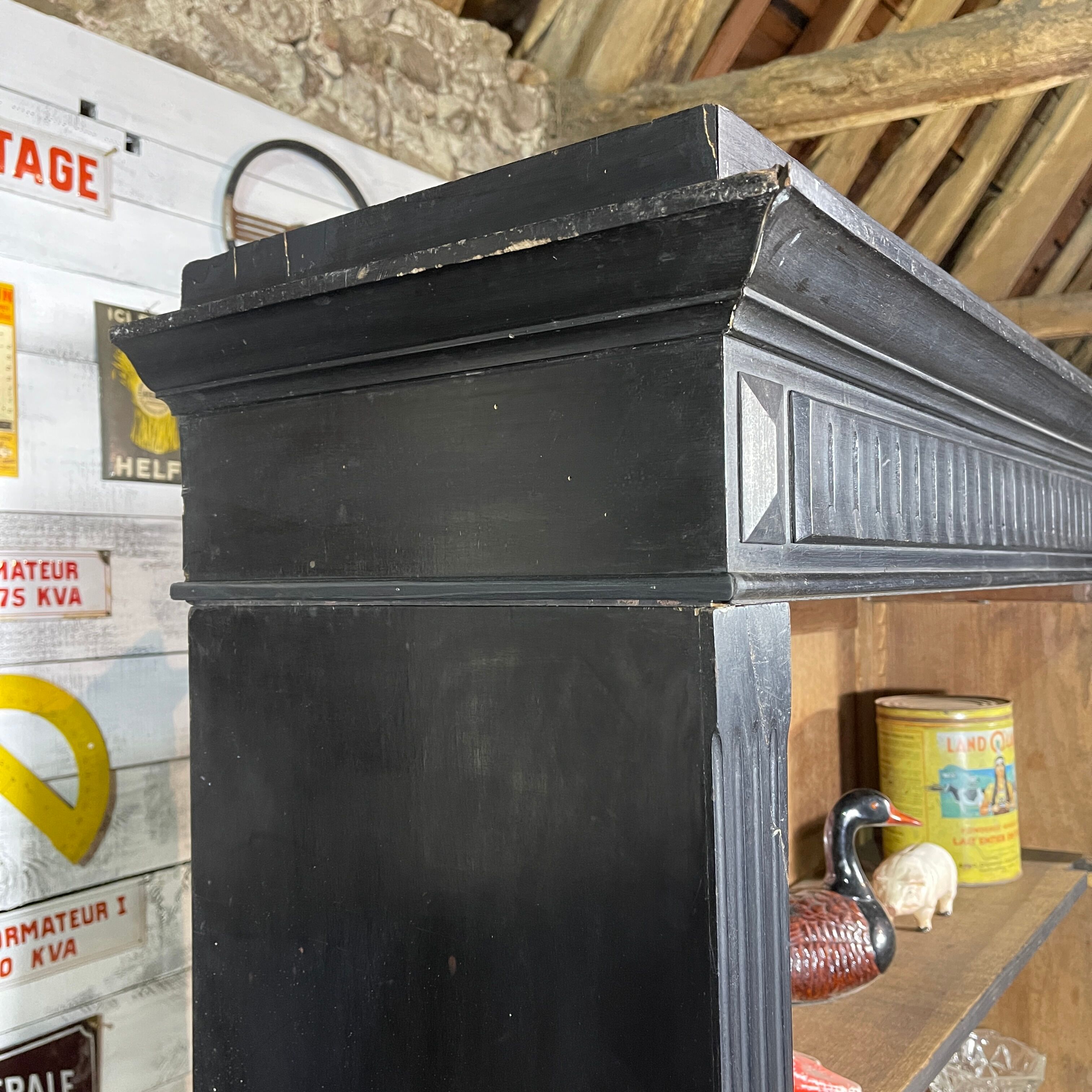 Black patina bookcase