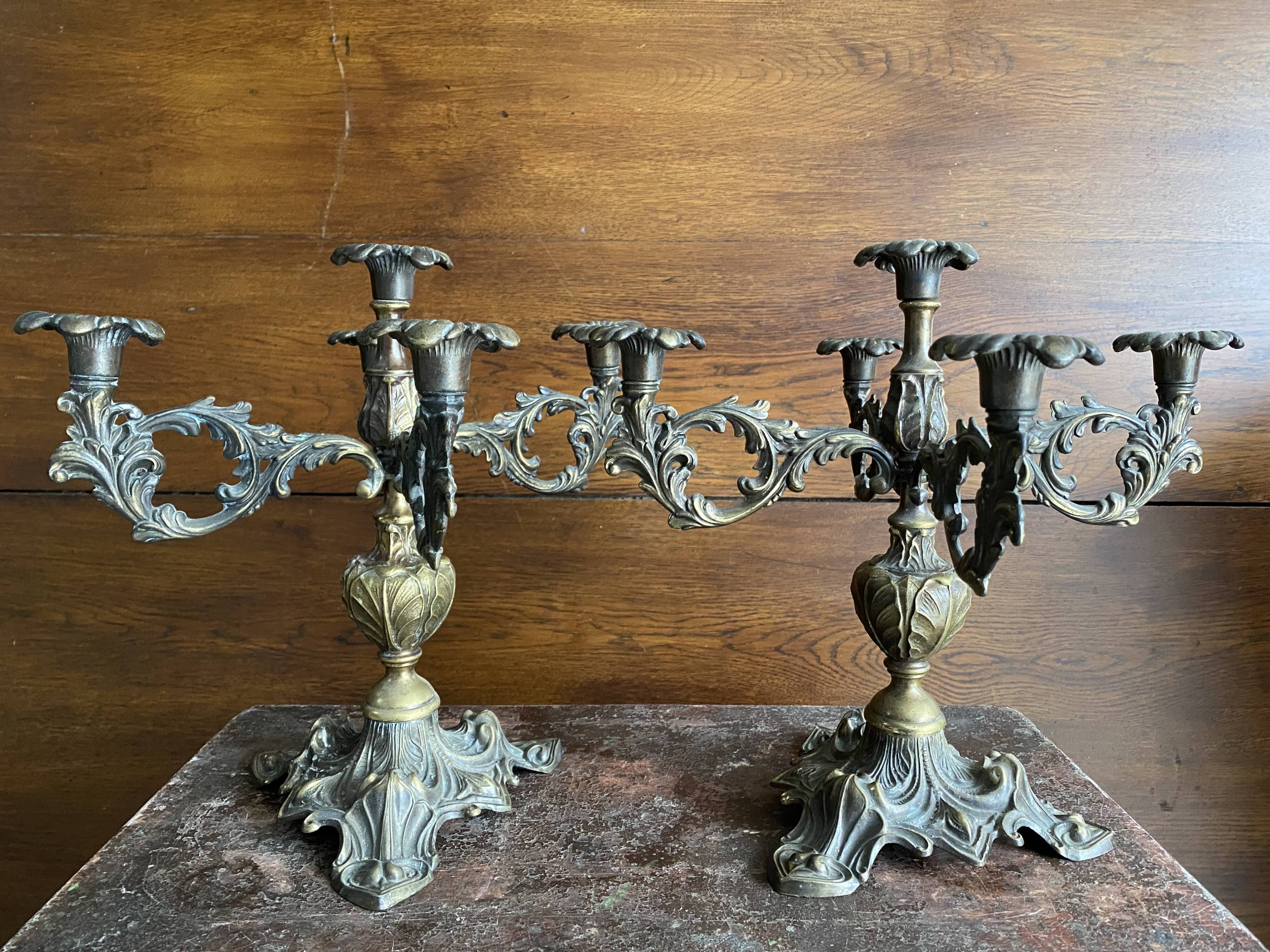 Pair of candlesticks 5 fires