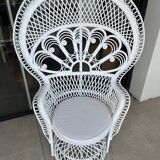 Emmanuelle peacock white armchair