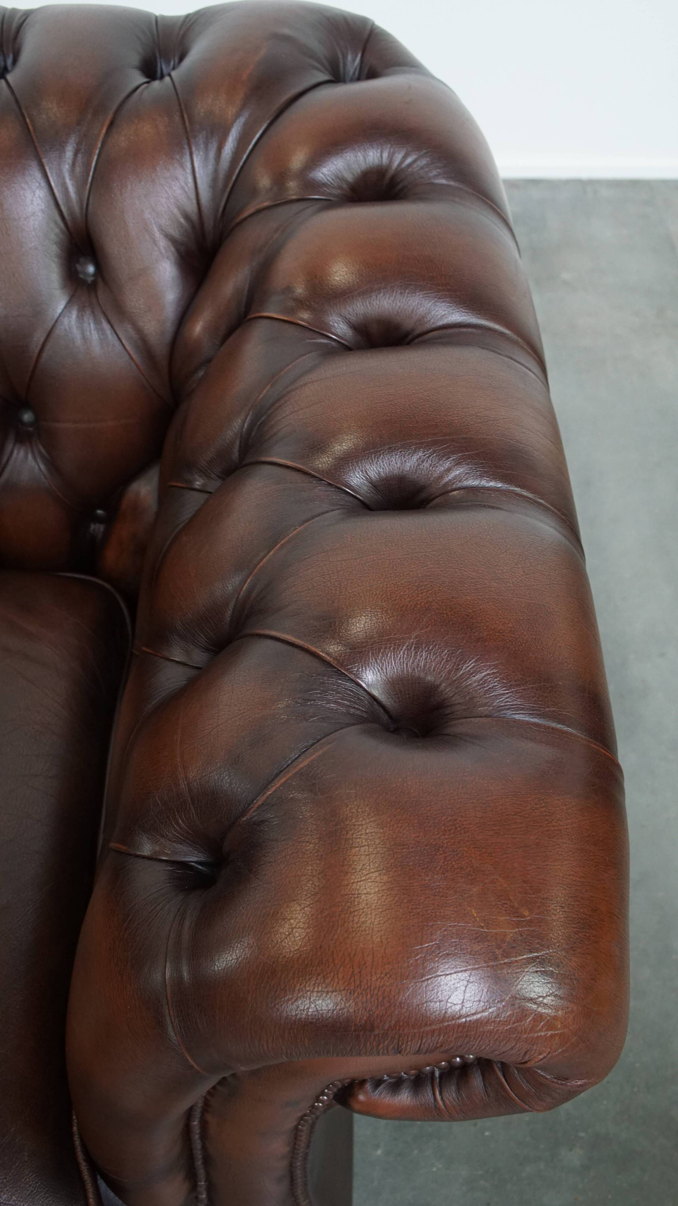 English style cowhide Chesterfield club chair