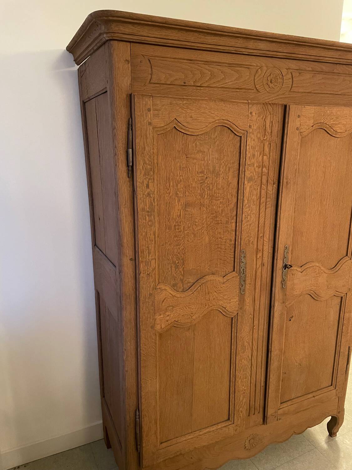 Small 19th century solid oak wardrobe