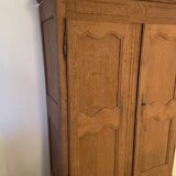 Small 19th century solid oak wardrobe