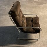 Vintage IKEA velvet low armchair