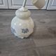 luminaire suspension vintage ceramique blanche fleurs bleue
