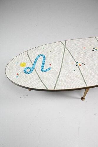 Vintage Mosaic Side Table, 1950s