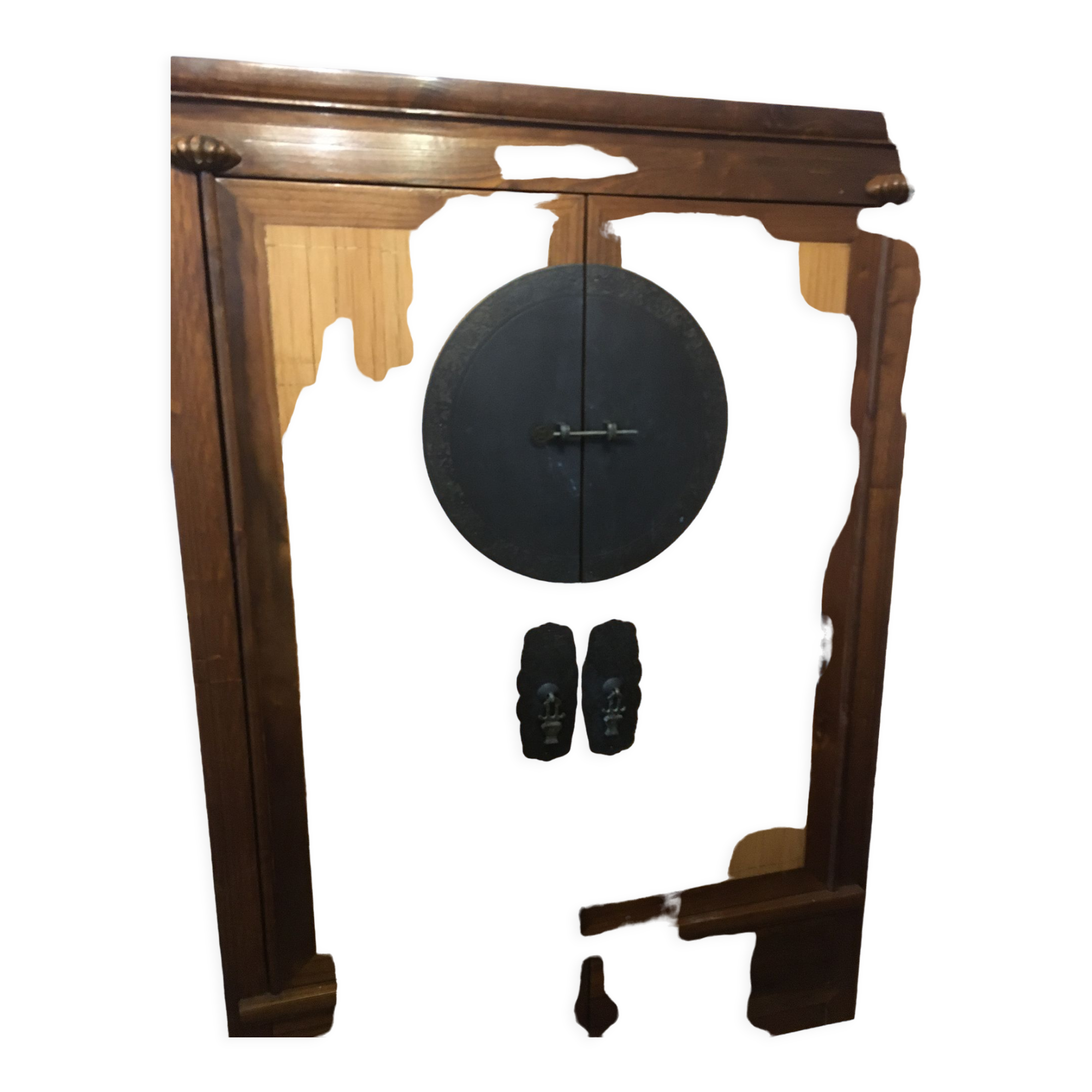 Rosewood, bronze and bamboo wardrobe La Maison Coloniale