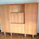 Oak veneer secretary cabinet, Scandinavian style / vintage 60s-70s