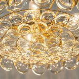 Brass and crystal chandelier designed by Sciolari for Palwa, Germany, 1970s.