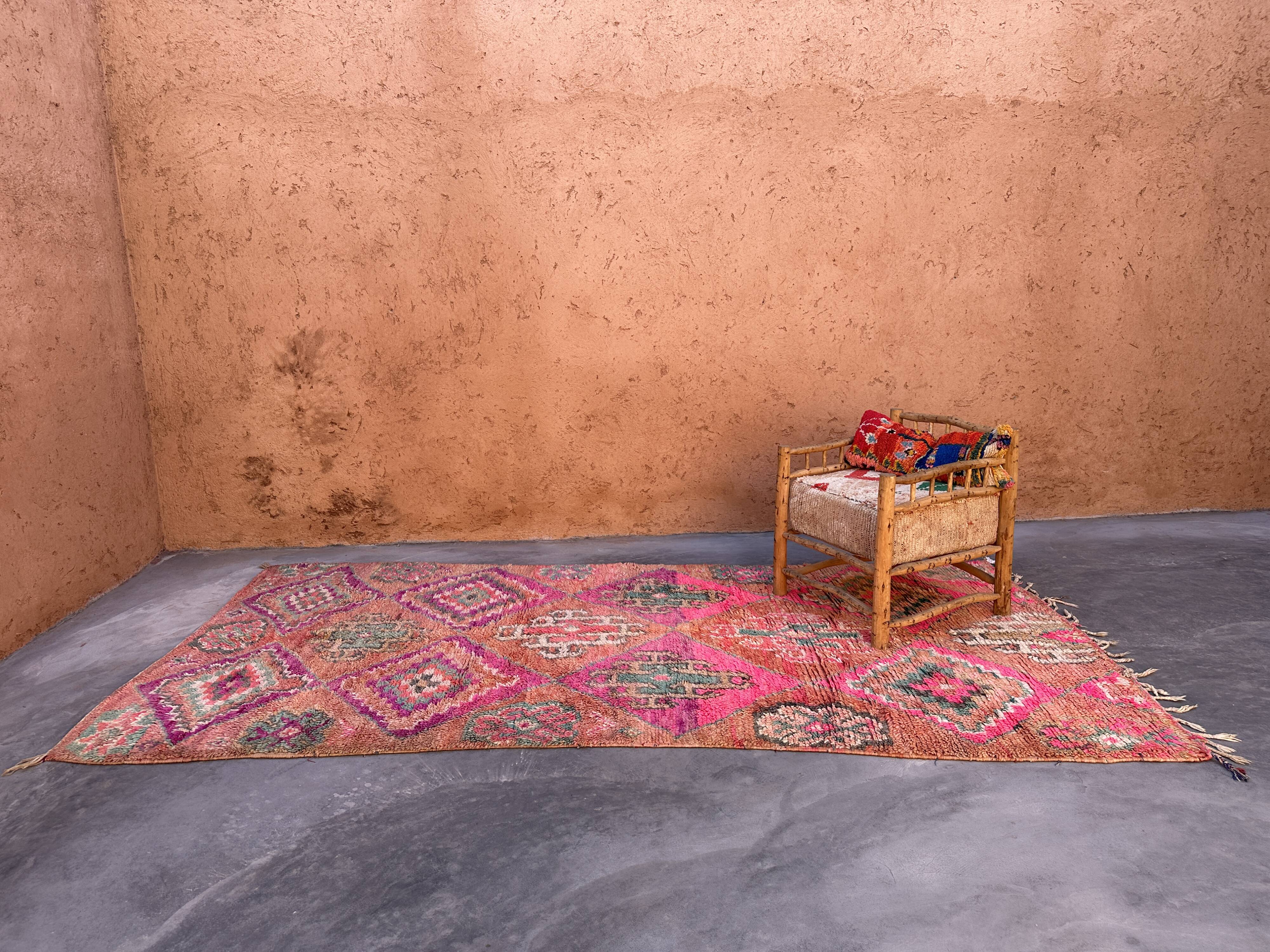 Tapis berbère rose 173 x 364 cm