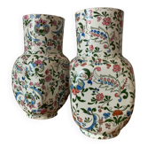 Vases pots en faïence de Luneville motif fleur
