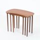 Set of 3 asymmetrical teak nesting tables / side tables / Mid Century Danish Modern Design / 1950s / 1960s